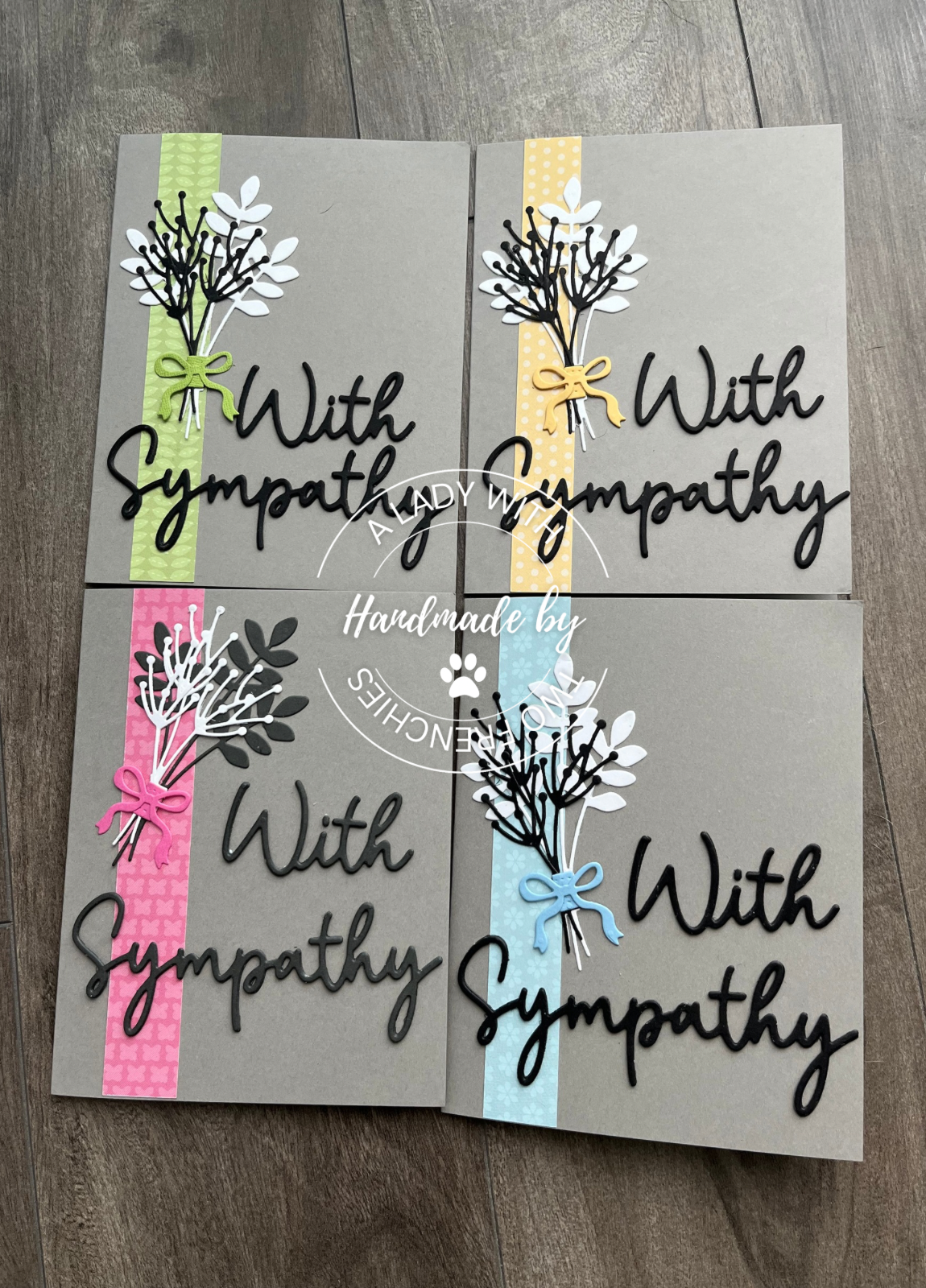 Sympathy Card - Black and White Fern