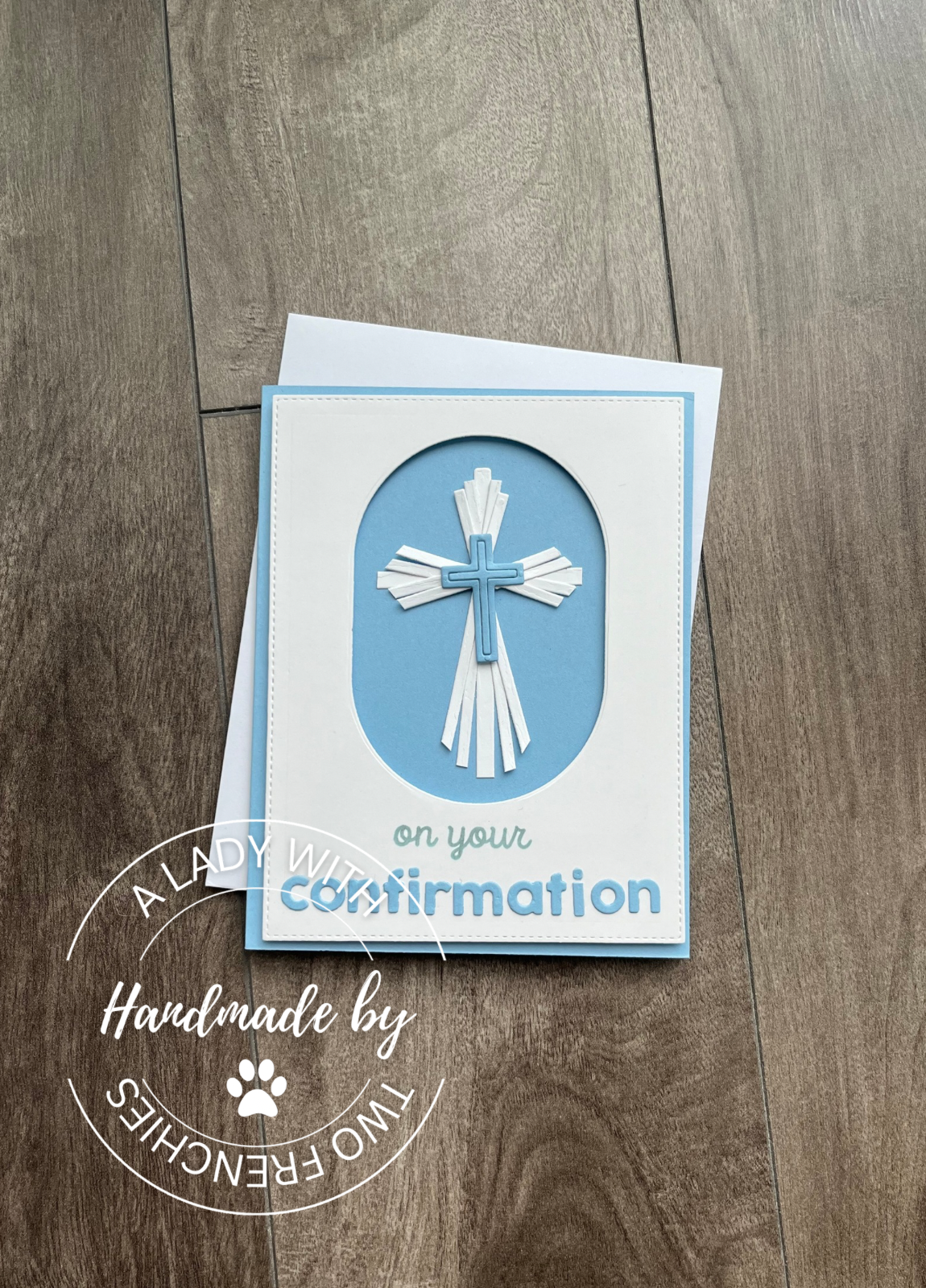 Confirmation Card - Cross with Blue Background