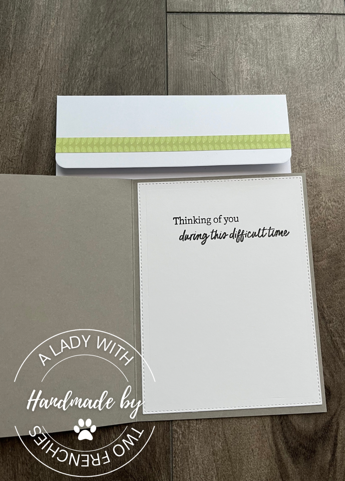 Sympathy Card - Black and White Fern