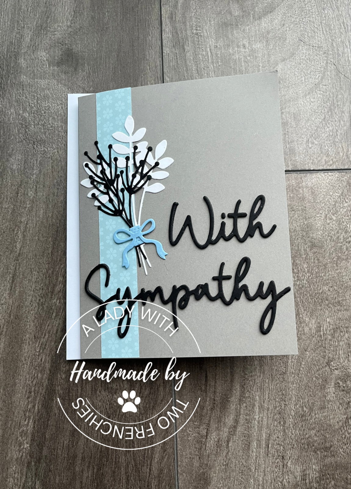 Sympathy Card - Black and White Fern