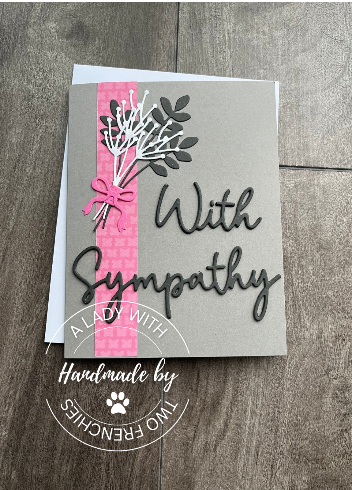 Sympathy Card - Black and White Fern