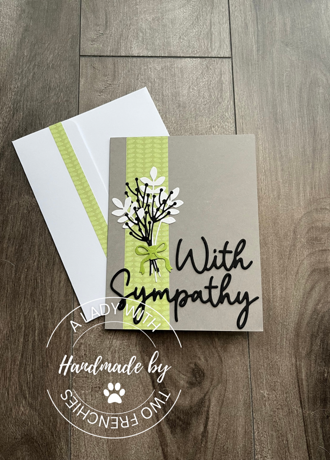 Sympathy Card - Black and White Fern