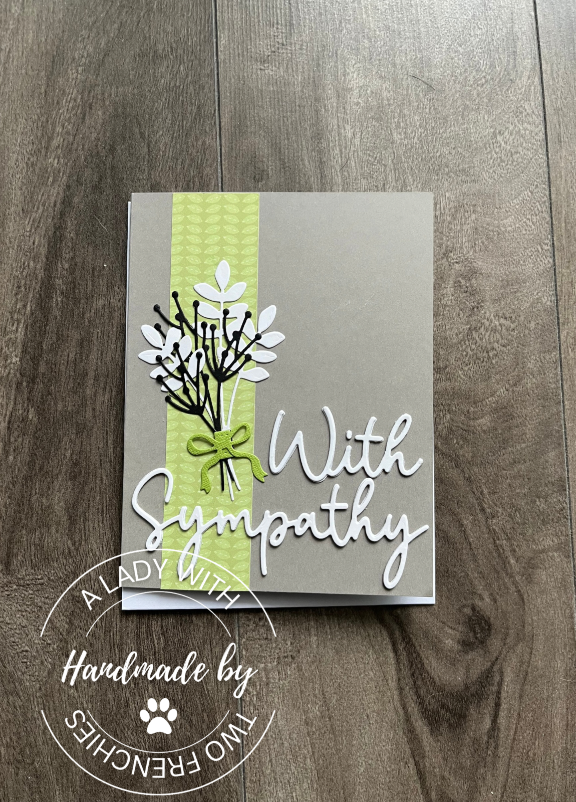 Sympathy Card - Black and White Fern