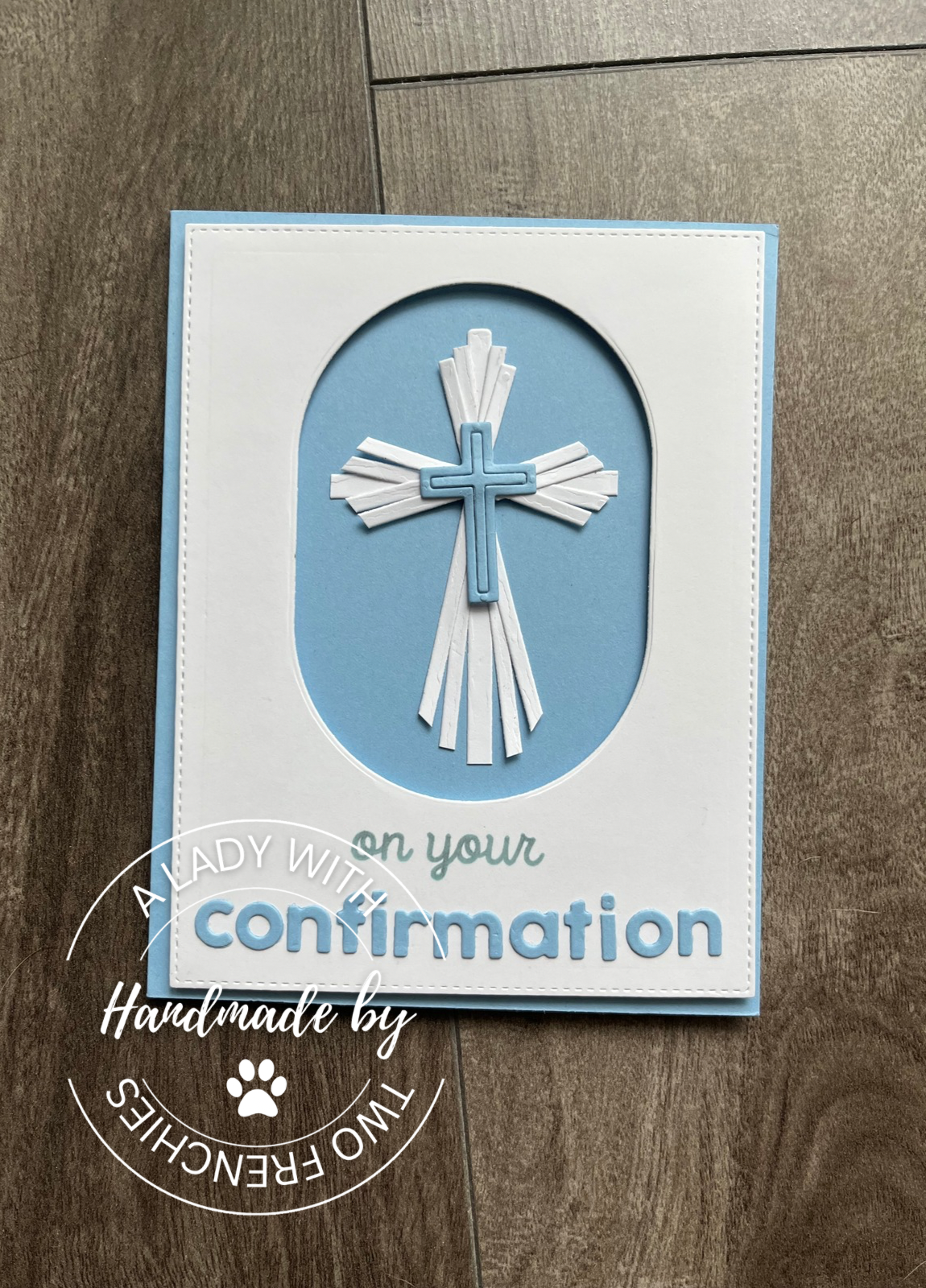 Confirmation Card - Cross with Blue Background