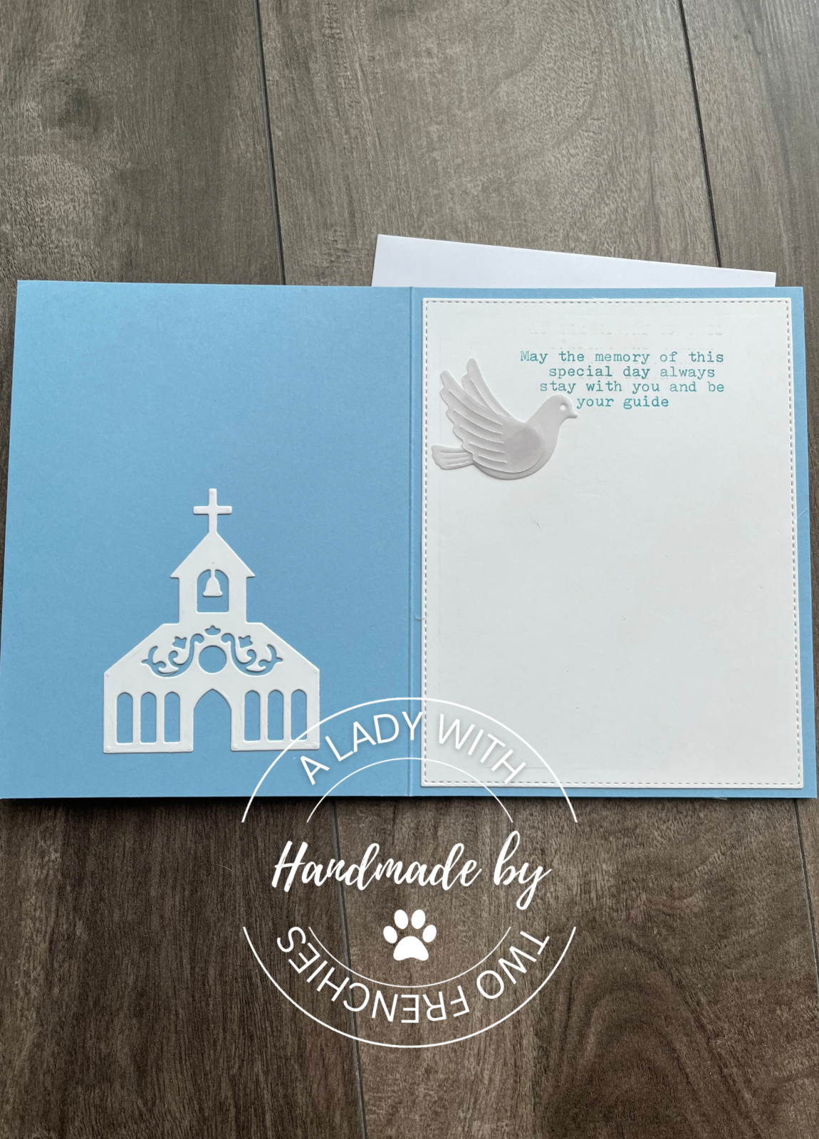 Confirmation Card - Cross with Blue Background