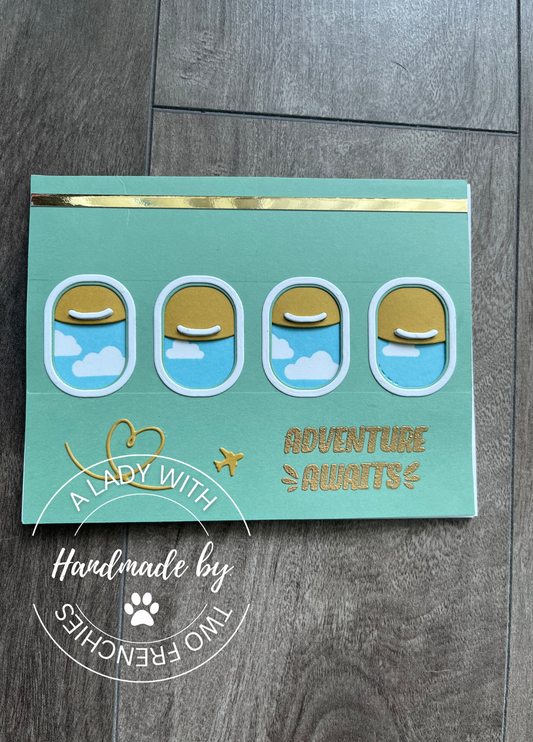 Bon Voyage Card - Interactive Airplane Window