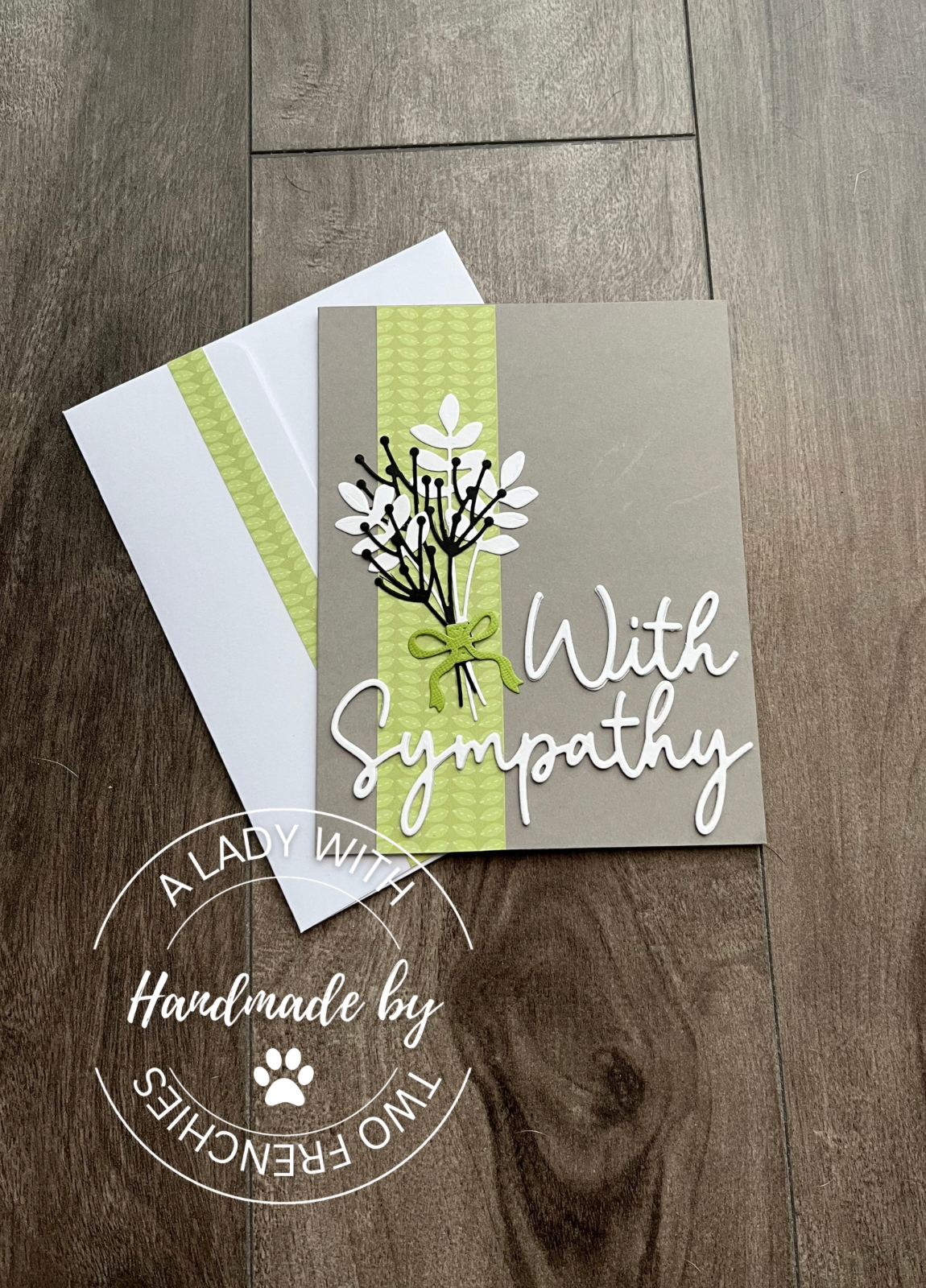 Sympathy Card - Black and White Fern