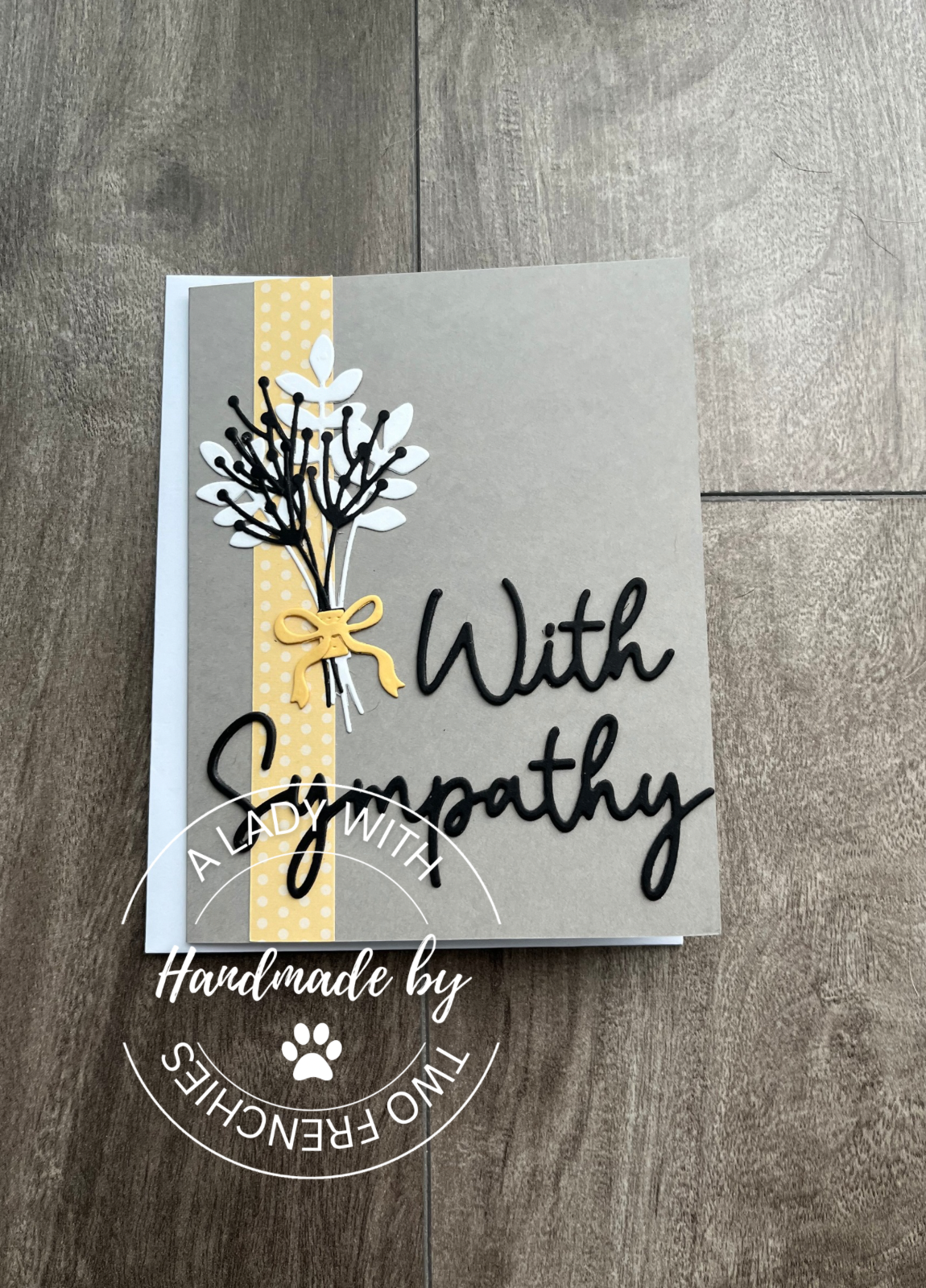 Sympathy Card - Black and White Fern